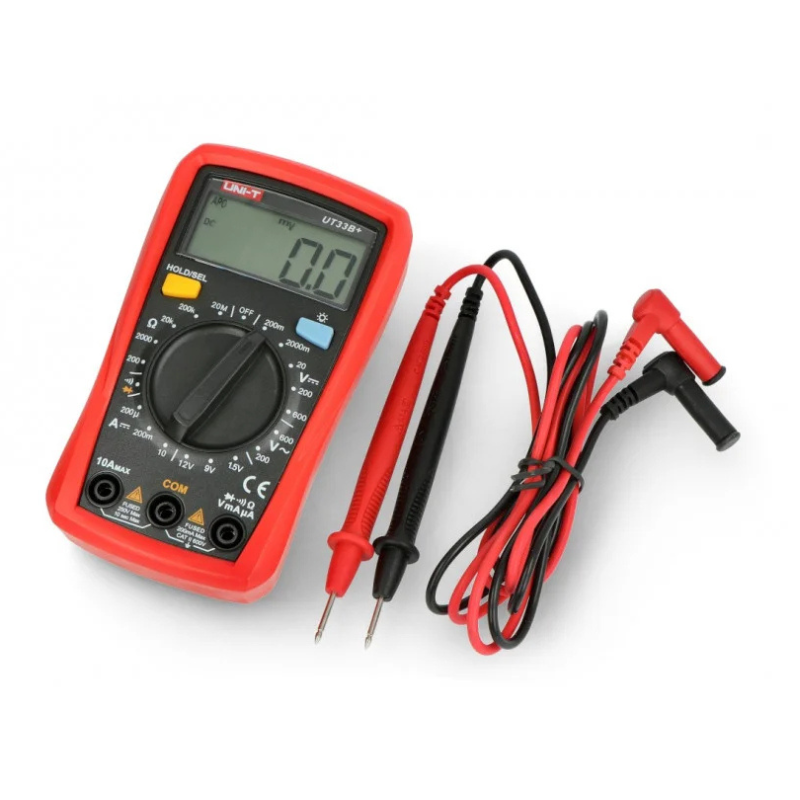 UT33B+ UNI-T - Multimètre numérique LCD; VDC: 200mV,2V,20V,200V,600V
